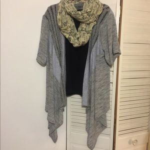 Hazel Grey Cardigan with Knit Detail